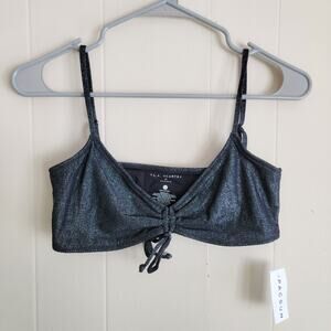 Pacsun La Hearts Metallic Black Bikini Top